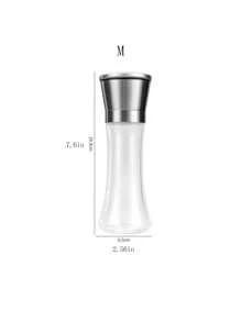 1pc Stainless Steel Black Pepper Grinder, Manual Home Use Spice Grinder Bottle For Black Sesame, Chili Flakes, Sea Salt