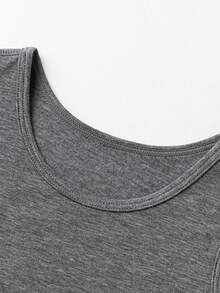 mini bala Boys' And Girls' Silk Vest Baby Summer Antibacterial Basic Tank Top - Dark Gray - View 3