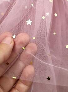 Shiny Long Sleeve Tulle Ballet Skirt For Girls, Solid Powder Pink Color, Children Dance Sportswear