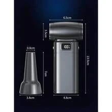 [63m/S Super Powerful] Air Duster, Electric Blower, Rechargeable, Powerful, USB, Small, 150,000RPM Blowing Power, 3 Levels Of Airflow Adjustment, Lightweight, 8000mAh Large Capacity Battery, Cordless, For PC Cleaning/Keyboard/Car/Air Conditioner/Car Wash - trắng - Xem 10