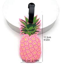 1pc/2pcs Pink Pineapple Flamingo Luggage Tag Pendant, Unisex Name Label For Business, Travel, Airport Luggage/Bag ID Card