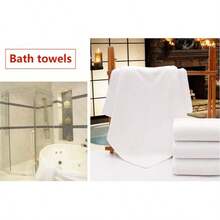 1 قطعة/2 قطعة منشفة حمام بيضاء، 70 سم * 140 سم، سريعة الجفاف، ماصة، ناعمة، مناسبة للحمام والفندق والنادي الرياضي والعطلات والحفلات وحمام السباحة والشاطئ والعودة إلى المدرسة لصالون التجميل والحمام المنزلي