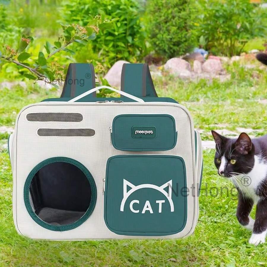 NetHong Large Pet Carry Bag, Portable Pet Travel Bag, Soft Fabric, Foldable, Dog, Cat, And Puppy Travel Bag, UK. - Green - View 1