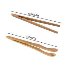 1/2 piezas Pinzas de madera rectas o curvas para bacon, pan, ensalada, tostadas y otros accesorios de cocina - Multicolor - Ver 2