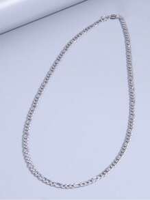 1pc Fashion Stainless Steel Thin Chain Necklace, Suitable For Men's Daily Wear Jewelry