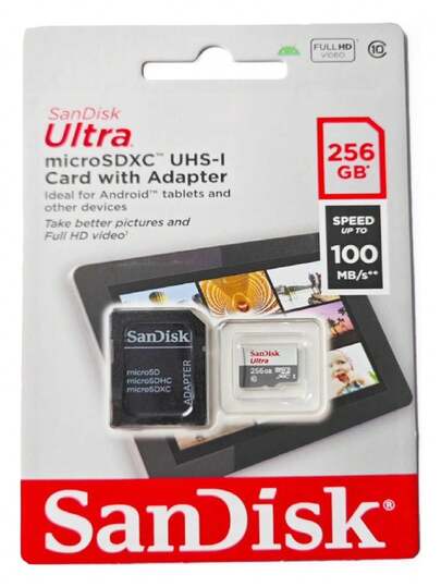 Sandisk Cartão De Memória 256GB  100mb/s Classe 10 Ultra