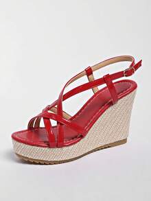 Nowe letnie sandały damskie na platformie z 2024 roku, seksowne, odkryte palce, superwysokie obcasy, grube podeszwy i koturny - Czerwony - Zobacz 9