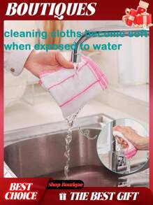 10pcs Thickened Dishcloth For Dry And Wet Cleaning; Kitchen Cleaning Rag; Dish Towel.