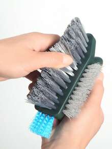 1件家用多功能缝隙刷，浴室刷，地板缝隙刷，刮刀刷一体式浴室角落缝隙马桶清洁刷。