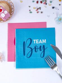 12/24pcs Gender Reveal Napkins - Team Boy/Girl Baby Shower Party Supplies, Blue & Pink Themed Decorations For Gender Reveal Parties, Baby Showers - Multicolor - View 9
