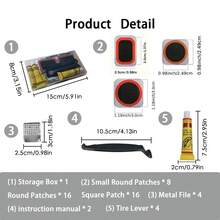 46pcs/Set Bicycle Tire Repair Tool Kit, Bicycle Maintenance Tool Set, Mountain Bike Repair Kit - Clear - View 11