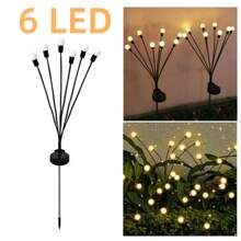 2 Sets, 12/16/20 LED Solar Firefly Lights, Solar Garden Lights With 2 Lighting Modes, Swaying In The Wind, Solar Christmas Outdoor Lights Decor, Outdoor Pathway Solar Lamps, Warm White Light