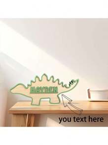 1pc Customizable Children's Dinosaur Theme Nameplate Decor - Personalized Name Signage, Dinosaur Bedroom Plaque, Kids Room Creative Decoration, Dinosaur Lover Gift, Birthday Party Decor, Children's Room Wall Decoration. Customize Your Son's Bedroom With Our Dinosaur Nameplate.