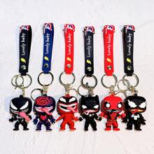 Disney 6 Stil Marvel Charakter Schlüsselanhänger, beeindruckender Film Böser-Villain Silikon Anhänger, Auto Schlüsselanhänger Zubehör, perfektes kleines Geschenk für Freunde