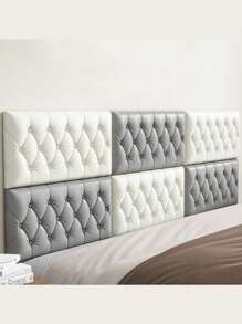 1 pièce/6 pièces Papier peint en mousse 3D gaufré 35 cm x 70 cm avec grain  imitation, doux et texturé (épaisseur 0,4 cm/0,16 po), autocollant mural en mousse réutilisable et découpable, décoration murale de chambre à coucher, revêtement mural insonorisé et épaissi, emballage doux de chevet, imperméable, anti-humidité, anti-poussière et anti-collision, stickers muraux décoratifs