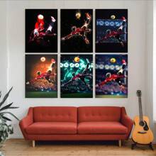 Set Of 1/3 Pcs Pop Wall Arts Posters, Football Player Posters, Soccer Legend, Soccer Star Wall Arts, Canvas Printing Posters, Modern Wall Decor, Stadium Living Room Bedroom Home Decoration Unframed-Style, Wall Art With Frame