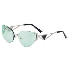 1pc New Stylish Cat Eye Frameless For Women, Casual Retro Party Cute Sexy Street Elegant High-End Glasses, Suitable For Daily Wear, Outdoor Activities