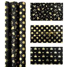 1 Roll Gift Wrapping Paper, Bouquet Wrapping Paper, Heart/Crown/Dot Creative Design, Used For DIY Handmade Gift Packaging, Flower Supplies, Homecoming Valentine's Day, Mother's Day Graduation Ceremony, Foil Printing - Multicolor - View 12