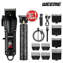 WEEME 男士二合一电动理发器和修剪器套装，金色/黑色可选，USB 充电，专业理发店组合，适用于理发/剃须/造型，家用沙龙工具，送给男朋友/父亲的理想礼物