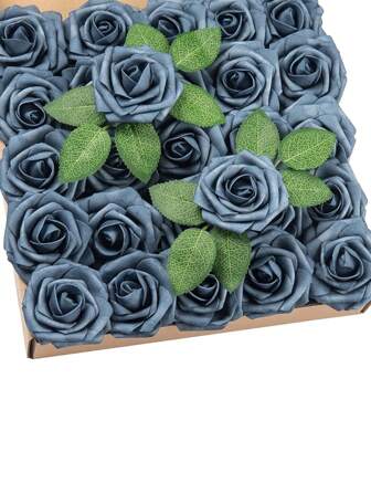 Mother's Day Fake Roses Artificial Flowers Real Look 25/50Pcs Foam Fake Roses With Stems For DIY Wedding Bouquets, Centerpieces, Bridal Showers, Parties, And Home Decor