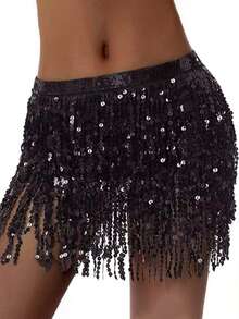 1PC Belly Dance Hip Towel Dance 4-Layer Sequined Tassel Waist Belt Bohemian Belly Dance Waist Chain Dance Waist Towel(The Outer Packaging Of The Product Is Shipped Randomly)Product Color Shipped With - Multicolor - View 16