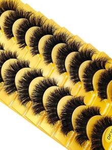 2 Box 20 Pairs False Fluffy Russian Strip Lashes 3D Fake Lashes Makeup Messy False Eyelashes Fluffy Thick Lashes 8D Volume D Curly Fake Eyelashes - 2 hộp DF38 - Xem 3