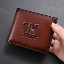 CarrKen 1pc Luxury Letter Embossed Bifold Men Short Wallet Business Minimalist Credit Card Holder Men Gift Box Wallet For Men Wallet Mini Wallet Purse Wallet Men Wallet Leather Small Wallet Wallet Cute Wallet