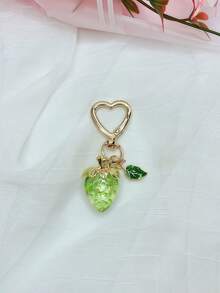 1pc Cute Strawberry Keychain, Heart-Shaped Small Ornament Bag Charm Key Chain Decor Gift For Girls, Woman Wallet Key Holder, Phone Charm, Car Keyring, Sturdy & Portable For Daily Use, Shopping, School - Multicolor - View 21