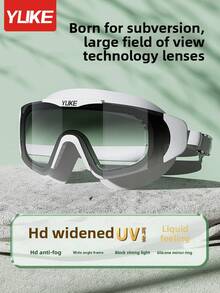 Swimming Goggles Waterproof Anti-Fog HD Professional Large Frame Diving Swim Glasses Myopia Men And Women Swim Cap Set Swimming Gear