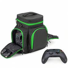 Console Carrying Case Compatible With Xbox Series X, Travel Bag With Multiple Storage Pockets For Controllers, Games, Cables, Portable Hard Disk And Other Accessories - Black - View 5
