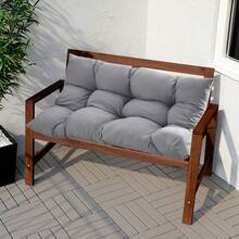 Living And Home Tufted Outdoor Bench Cushion - Weather-Resistant Rectangular Seat Pad In Light/Dark Grey (120cm Premium Comfort) - Light Grey - View 5