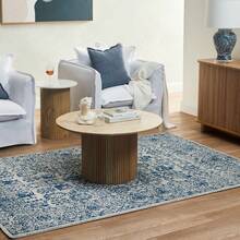 Round Wooden Coffee Table With Base - Multicolor - View 3