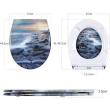 Soft Close Toilet Seat With Quick Release Top Fixing Colorful Pattern Easy Fit Clean Bathroom Product Bathroom Decor Summer - Waterfall - View 4