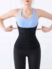 Girdle Waist Trainer Tummy Control, Breathable Lightweight Shapewear - Black - View 1