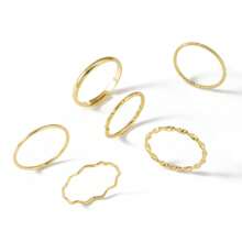 9pcs Delicate Sparkling Copper Electroplated 18K Gold Cubic Zirconia Colorful Geometric Heart Shaped Ring Set, Women Stacking Rings, Knuckle Rings, Daily Jewelry, Gift For Friends