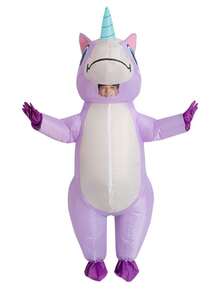 Rainbow Unicorn Inflatable Costume For Adults, Suitable For Halloween, Graduation Ceremony, Theme Celebration Events And Various Party Holidays - Multicolor - View 9