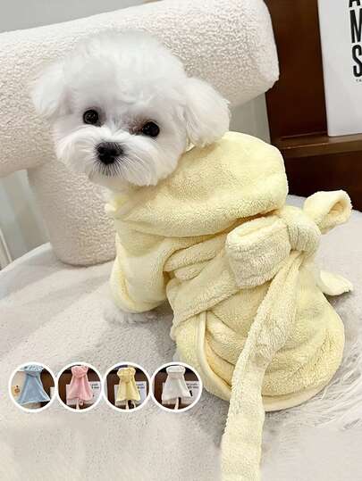 Pet Cat Dog Absorbent Bath Towel, Quick Dry Bathrobe