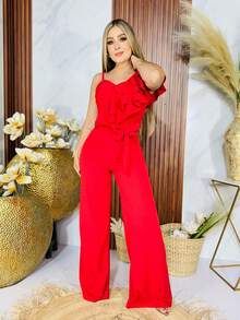 Women Jumpsuits - Red - View 8