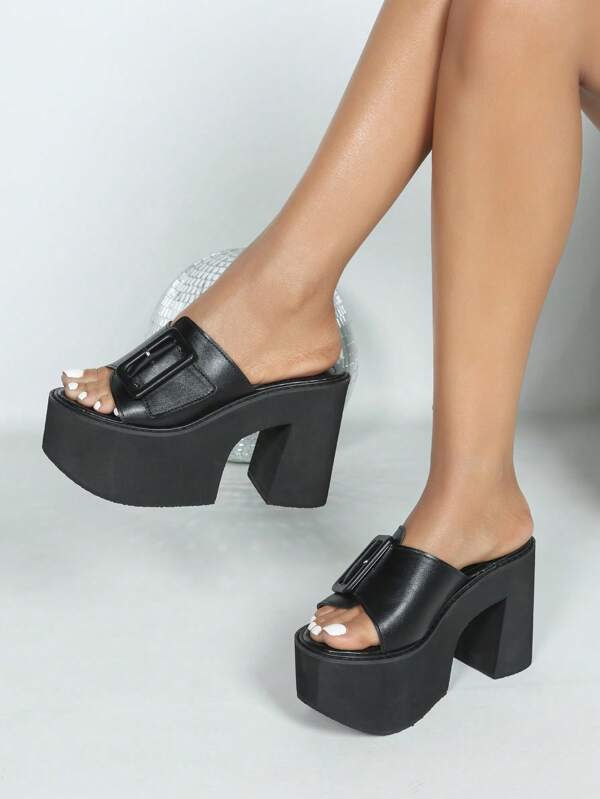 New Platform Women Open Toe Casual Sandals, Daily Collection Elegant European And American Fashion Classic Slippers