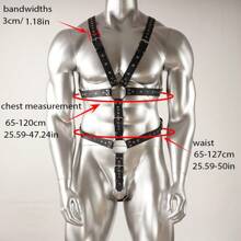 1pc Men's Leather Underwear Full Body Harness, Men's Thongs And Leather Tops, Men Harnesses