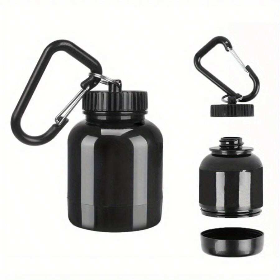 200ML Portable Mini Protein Powder Bottle With Keychain Health Funnel Medicine Box Container Small Cup Outdoor Sport Storage - Multicolor - View 1