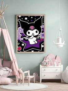 Sanrio 1pc Kawaii Wall Art Prints Posters,Kuromi Wall Arts,Pastel Girls Bedroom Prints,Girls Birthday Gift,For Dorm,Apartment,Bedroom,Living Room,Modern Home Decor,No Frame