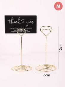 5pcs/10pcs Mini Table Number Holders, Gold Round Menu Card Clip, Great For Weddings, Birthdays, Anniversaries, Parties, Table Place Cards, Wire Picture Frames, Desk Photo Holder, Table Decorations, Back To School Valentine Day