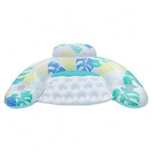 1pc Inflatable Pool Floating Chair, Adult Water Leisure Floating Lounge, With Cup Holder And Backrest, Suitable For Relaxing Summer Water Fun, Swimming Party, Beach, Beach Essentials, Beach Accessories - Blue - View 9