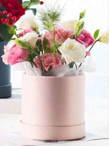 Runde Box für Blumenverpackung, luxuriöse Papier-/Kartonschachteln mit Deckel für Valentinstag, Hochzeit DIY Dekoration Schmuck Aufbewahrung Accessoires (Rosa)