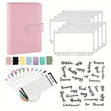 Sistema de sobres de efectivo - Organizador de presupuesto A6 con bolsillo con cremallera, etiquetas brillantes color rosa dorado, trazador de gastos extra grueso, organizador de ahorro de dinero, útiles escolares, de regreso a la escuela - Multicolor - Ver 1