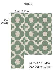 5.9*5.9英寸/7.87*7.87英寸-10片可移除即撕即贴防水瓷砖厨房防溅贴纸，复古自粘墙砖贴花，适用于浴室和厨房