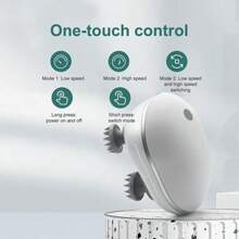 Masajeador eléctrico para el cabelludo, masajeador inalámbrico y portátil con 4 garras desmontables, 3 modos ajustables, vibración estimulante para la cabeza y relajación profunda, para usar en casa, la oficina y viajar