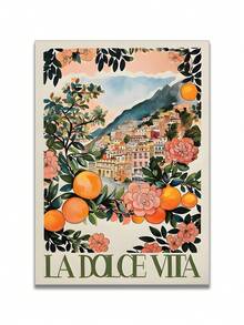 1/3 件，可选框架，高品质印刷画，现代风格，插图，建筑，风景，橙子，字母，水彩画，墙壁艺术海报，家居装饰，适用于客厅、沙发、床、走廊、卧室、浴室、办公室，完美的艺术礼物，PVC 硬管包装，带框架的墙壁艺术