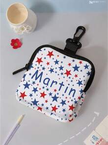 1pc Customizable Name Pouch, Unique Design, Suitable For Girls And Boys As Coin Purse, Small Accessory Bag, Lightweight, Perfect Gift For Friends, Birthdays, Children's Day - Multicolor - View 4